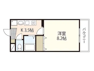 ユーミー南観音【2階】の間取り