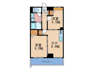 エルミタージュ・梅田北【10階】の間取り