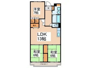 藤井寺グリーンハイツ2号棟【2階】の間取り