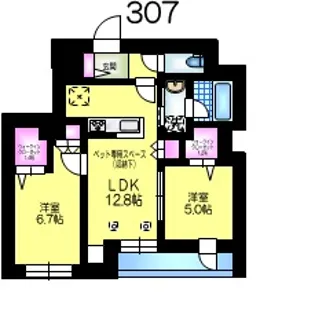 メゾンクレール谷在家【3階】の間取り