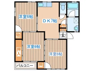 メゾンクリフD【1階】の間取り