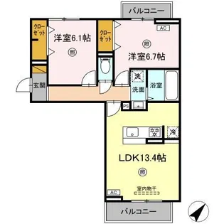コンフォール古市場ANNEX【2階】の間取り