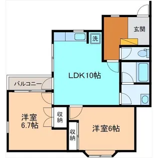 ビューハイム桜川【3階】の間取り