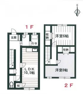 大野下駅前ハイツ【1階】の間取り