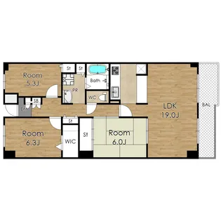 千里中央パークヒルズC棟(PARKHILLS)【15階】の間取り