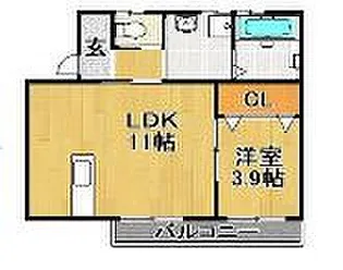 シャンドゥ・フルール【1階】の間取り