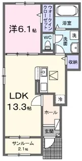 ユーセラーノB【1階】の間取り