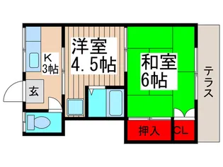 よろこび荘3【1階】の間取り