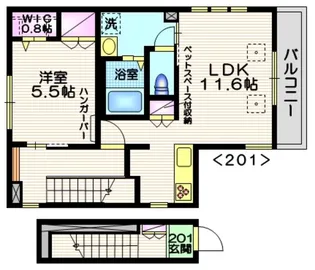 カーサピッコラN【2階】の間取り