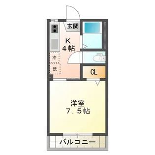 ユニバーサル岸岡A【1階】の間取り