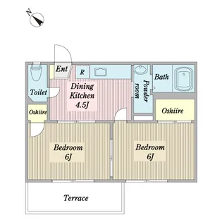 フラット大倉山【1階】の間取り