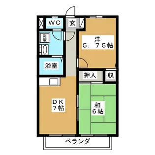 サキハイツフジキ【1階】の間取り