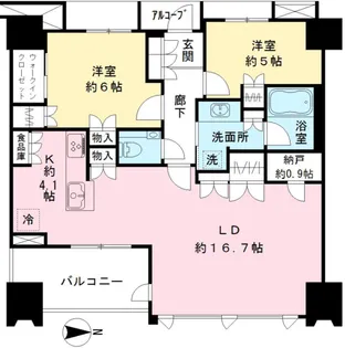 プラウド府中ステーションアリーナ【12階】の間取り