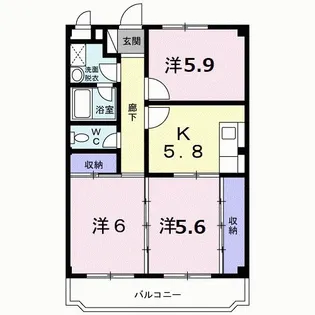 ウィン長谷川【1階】の間取り