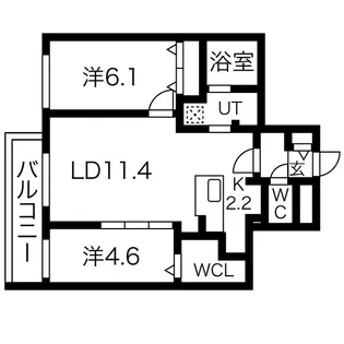 ブランシャール福住【2階】の間取り