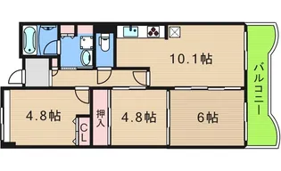グランデージ住之江【14階】の間取り