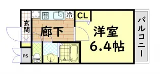 エステムコート四天王寺夕陽丘II【2階】の間取り