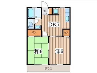 コ-ポ古木 C【1階】の間取り