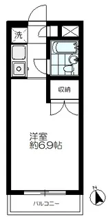 久が原1K【2階】の間取り