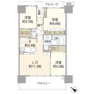 オークプレイス豊洲(011020)【2階】の間取り