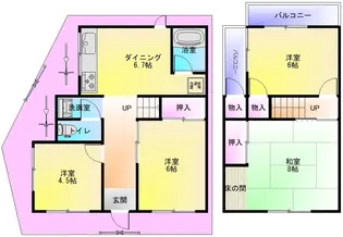 大阪府八尾市黒谷5【一戸建】の間取り