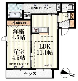 (仮称)梅里2丁目メゾン東棟【1階】の間取り