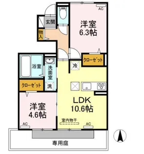ルーチェ C棟【1階】の間取り