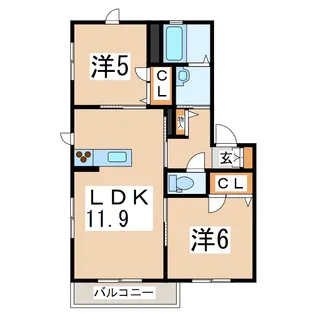 若葉こまち【2階】の間取り