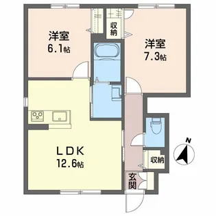 高知県南国市篠原【アパート】の間取り