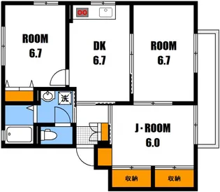 広島県広島市安佐南区中筋2【アパート】の間取り