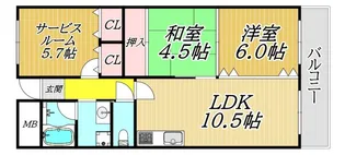 グランドール南野【3階】の間取り