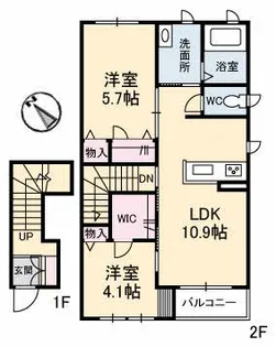 ルイズ・オディエ【2階】の間取り