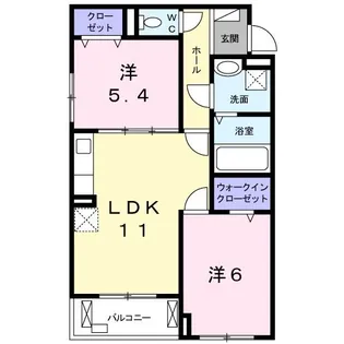 エスポワール南摂津【2階】の間取り