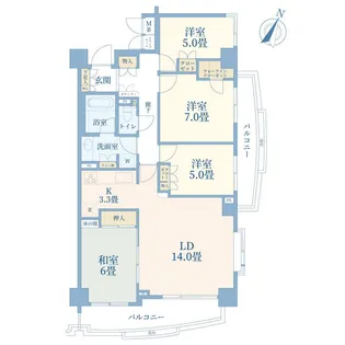 パークハウス青葉台【5階】の間取り