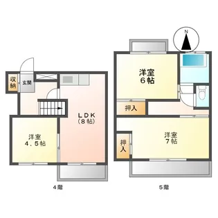 ワイズタウン 3棟【2階】の間取り