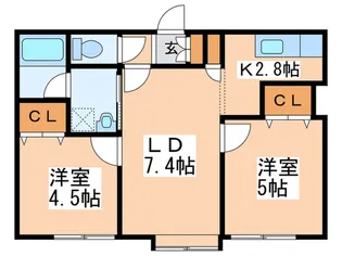 ドミール東札幌【2階】の間取り
