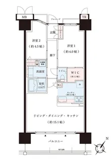 ルネ神戸磯上通【2階】の間取り