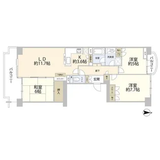 ふれあいの街D棟【2階】の間取り