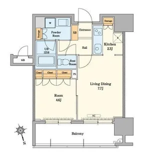RJRプレシア吉塚駅前II【11階】の間取り