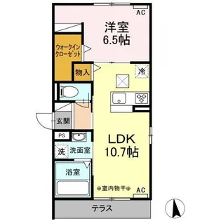 マーメゾン 東田中【1階】の間取り