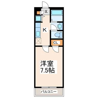 プレステージ上熊本【1階】の間取り