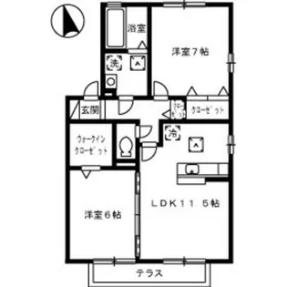 リビングタウン岩国A棟【1階】の間取り