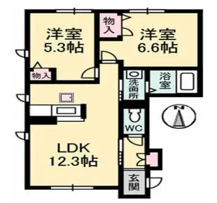 グランドール津高 壱番館 101号室【1階】の間取り