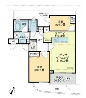 ロイヤルシーズン新宿柏木【1階】の間取り