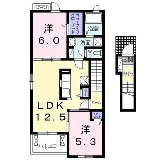エル アヴェニール曙台【2階】の間取り