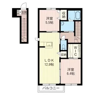 La DolceI(ラ ドルチェ ワン)【2階】の間取り
