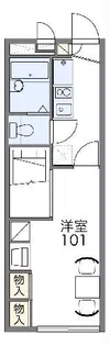 レオパレス篠【1階】の間取り