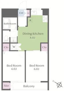 東都旗の台コーポ【5階】の間取り
