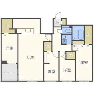 ヴォーネン旭山公園通【4階】の間取り