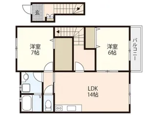 K&M海田東コーポ【2階】の間取り